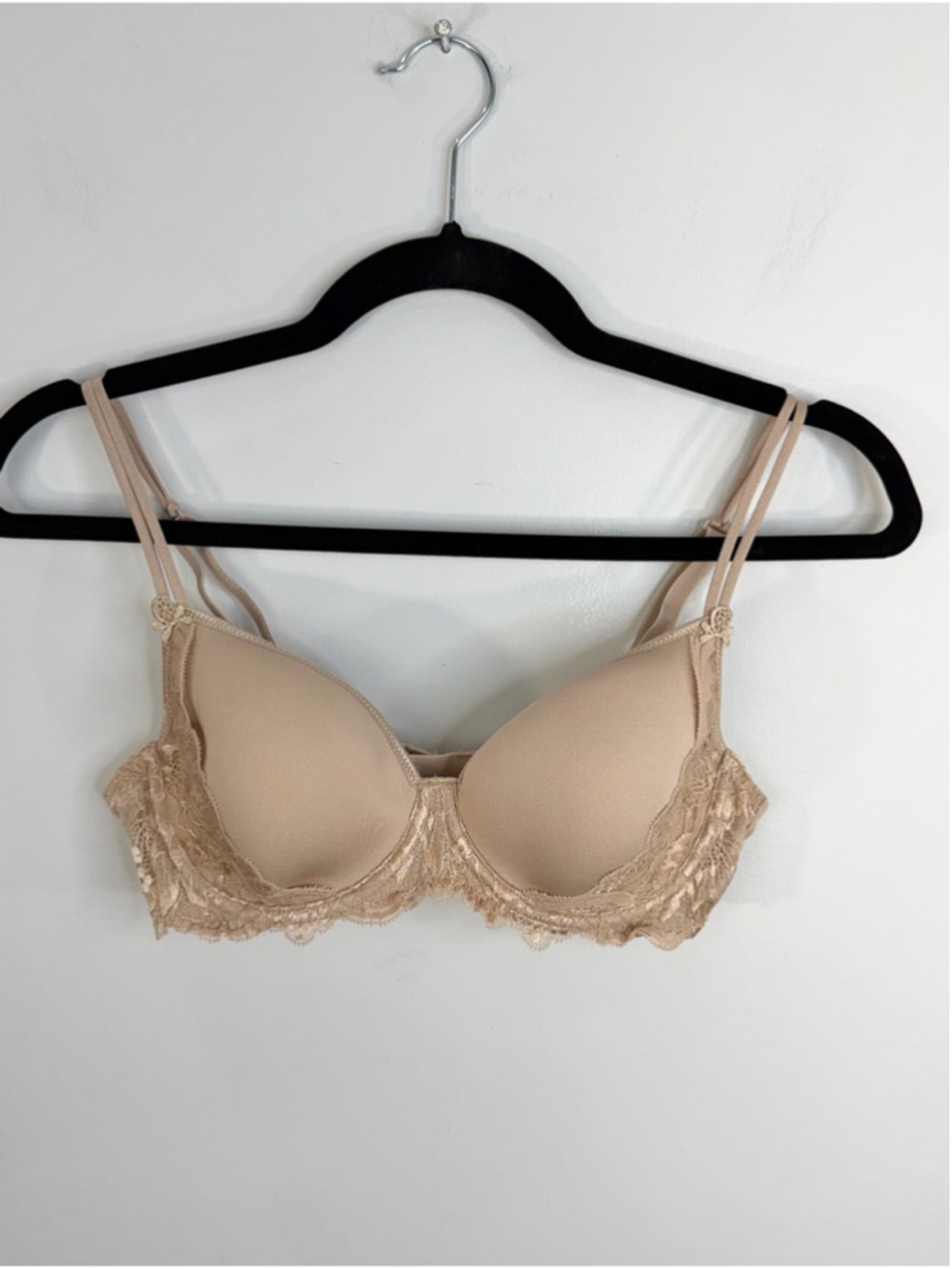 Simone Perele Paris beige tan Amour 3D plunge underwire spacer t shirt bra 34 C - Picture 3 of 16